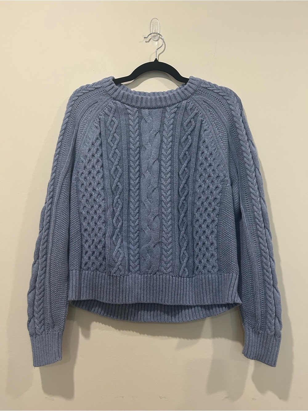 GAP Cable Knit Crewneck Sweater - Light Blue